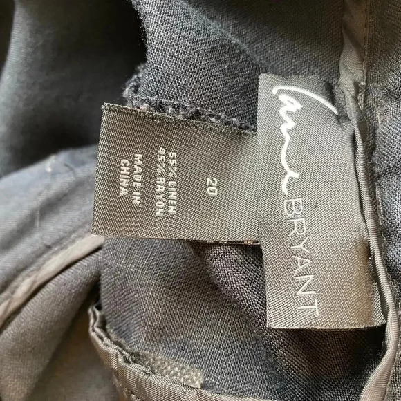 Lane Bryant Linen Blend Solid Black Dress Pants Women Plus Size 20/2X Pockets - Picture 4 of 6